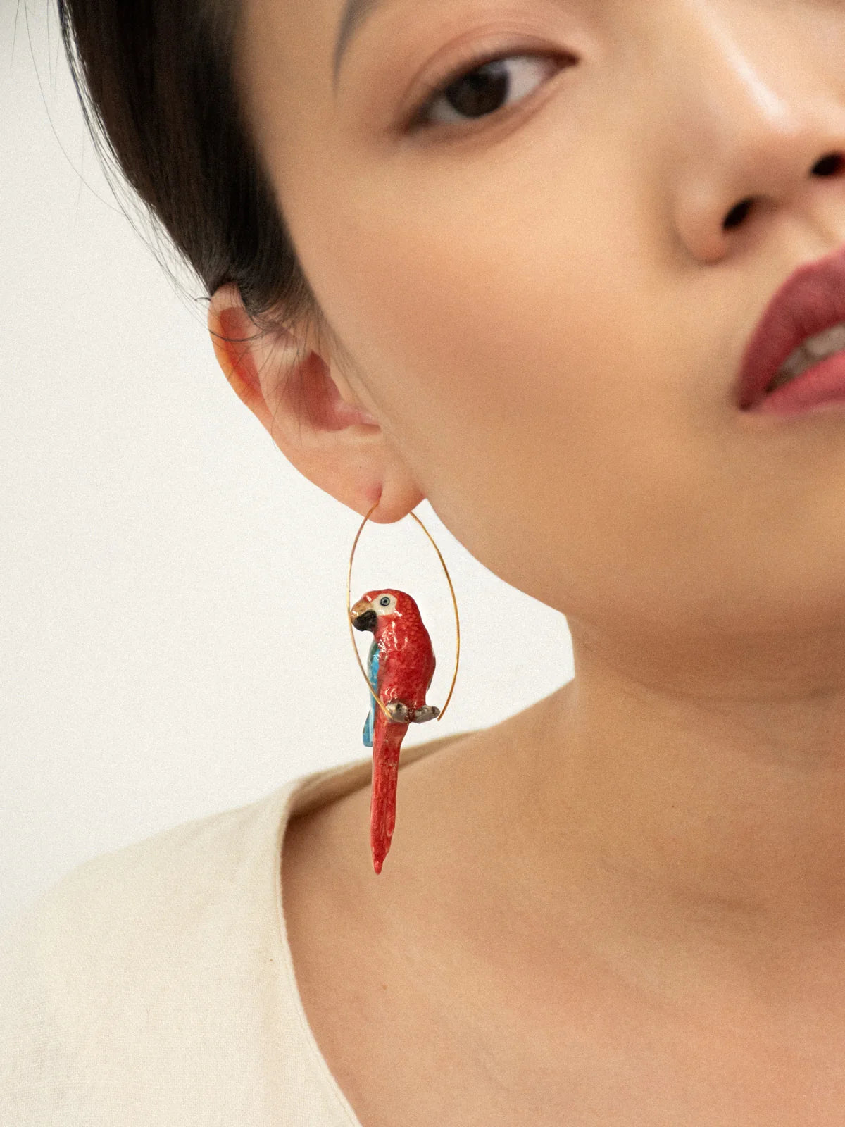 Red Parrot Earrings