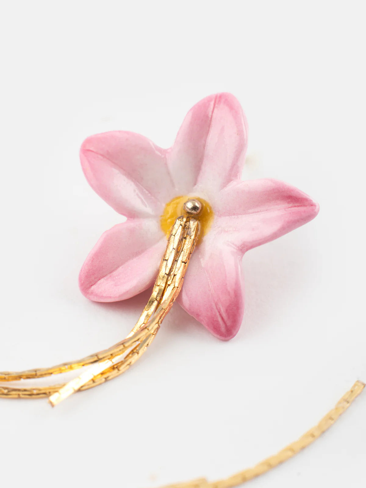 Pink Lily with Fringes Earrings