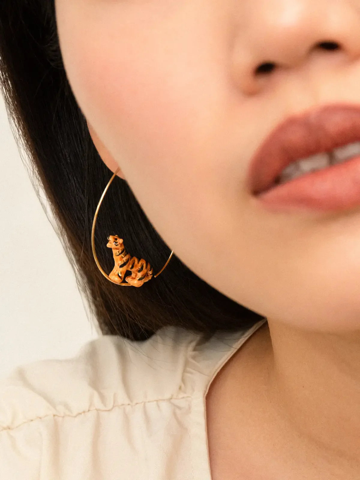 Crazy Tiger Hoop Earrings