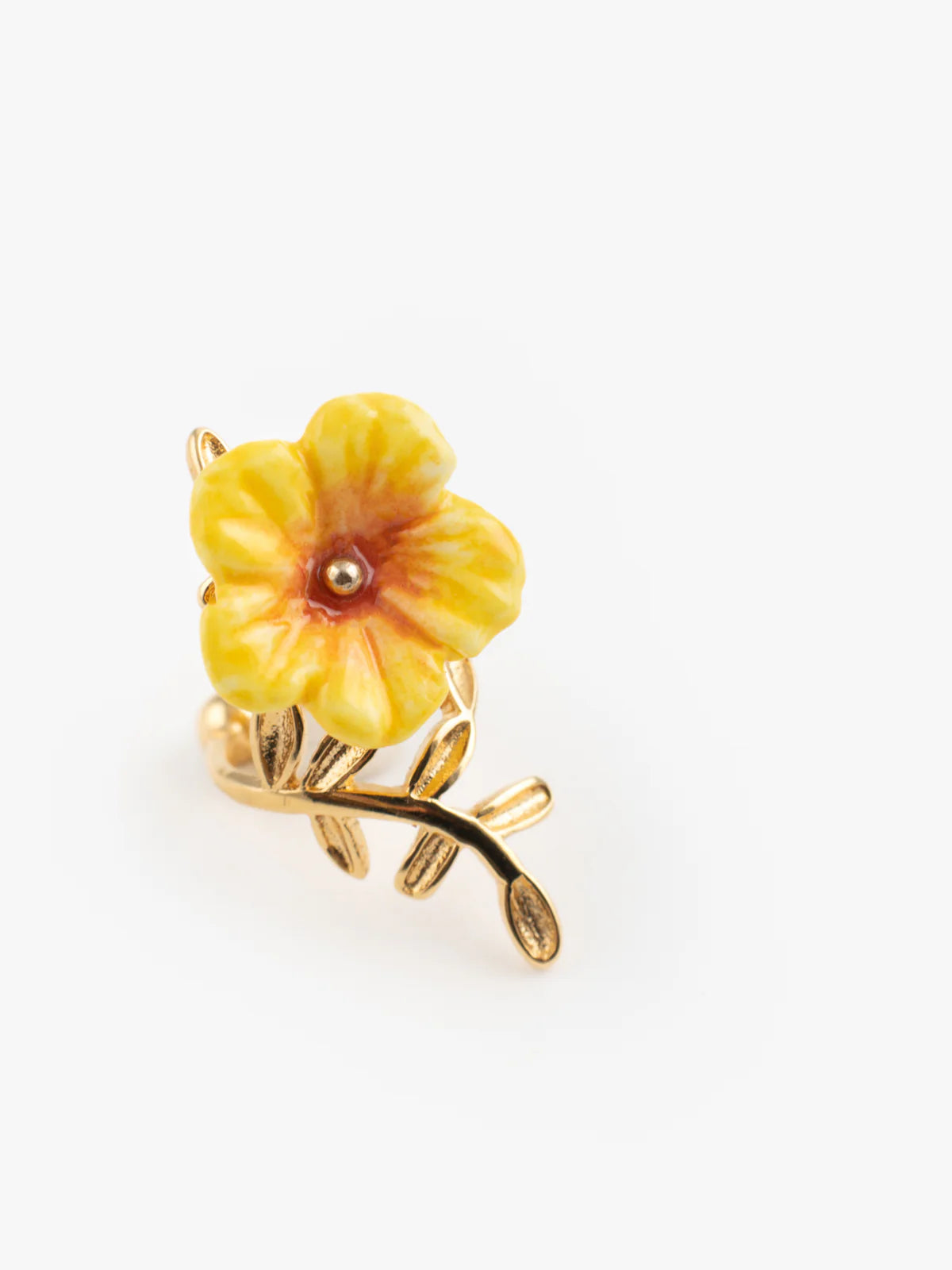 Yellow Hibiscus Ear Cuff Earring