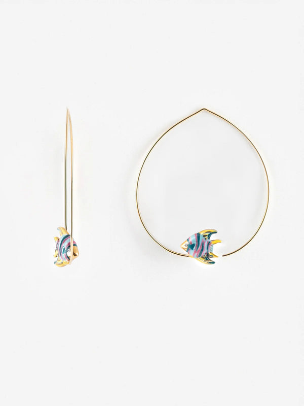 Rainbow Fish Hoop Earrings Aloha - Nach