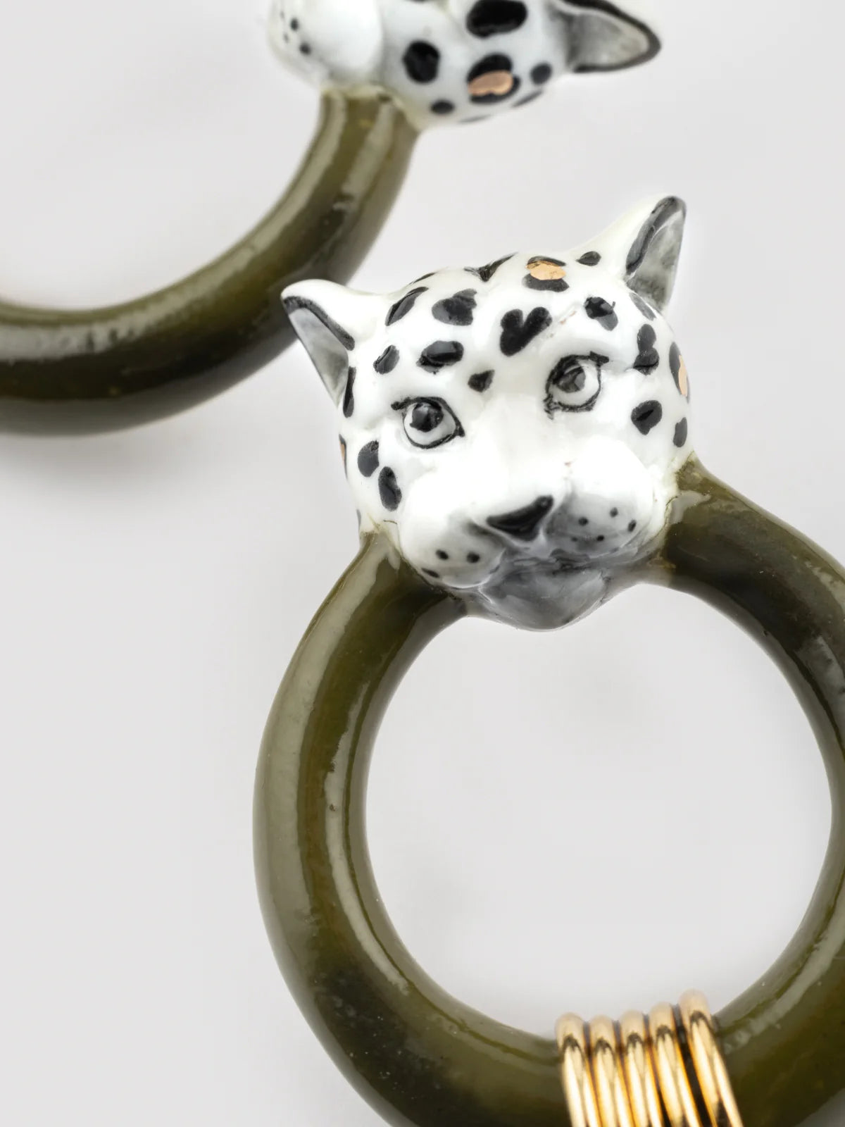 Bitting White Leopard Loop Earrings
