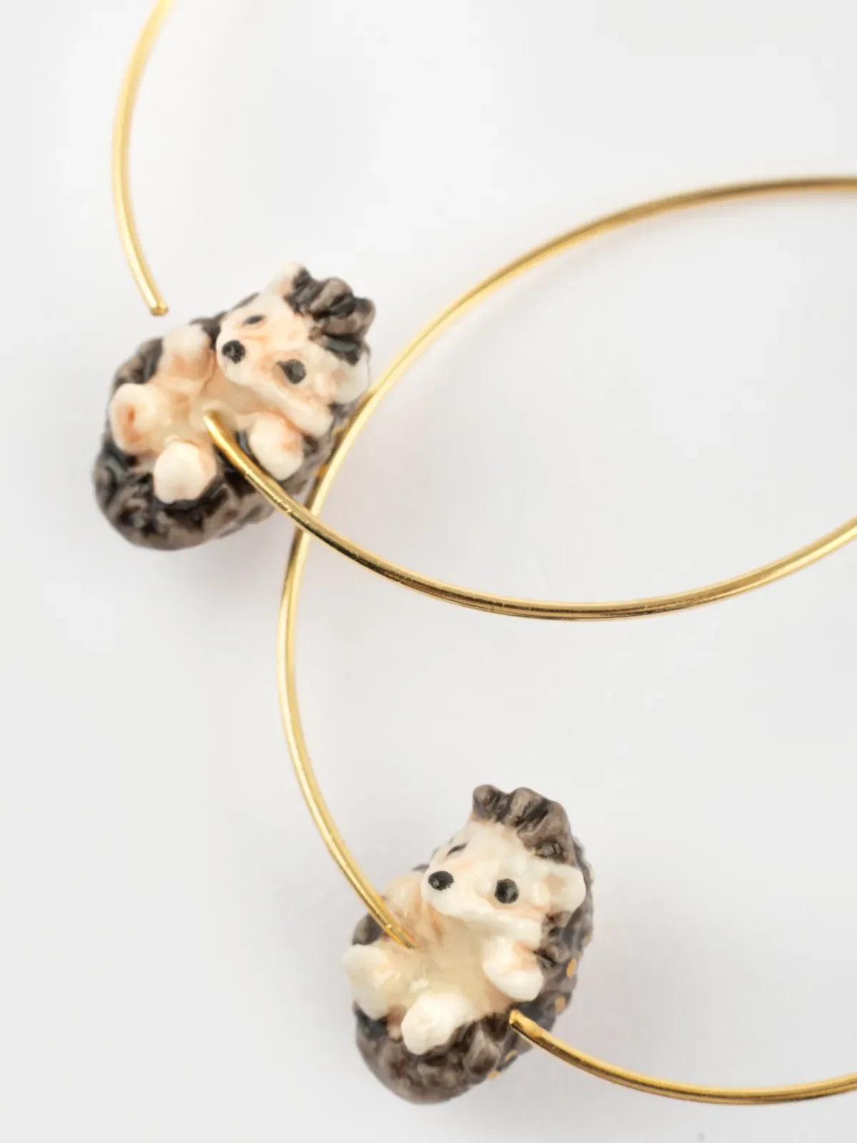 Hanging Hedgehog Hoop Earrings