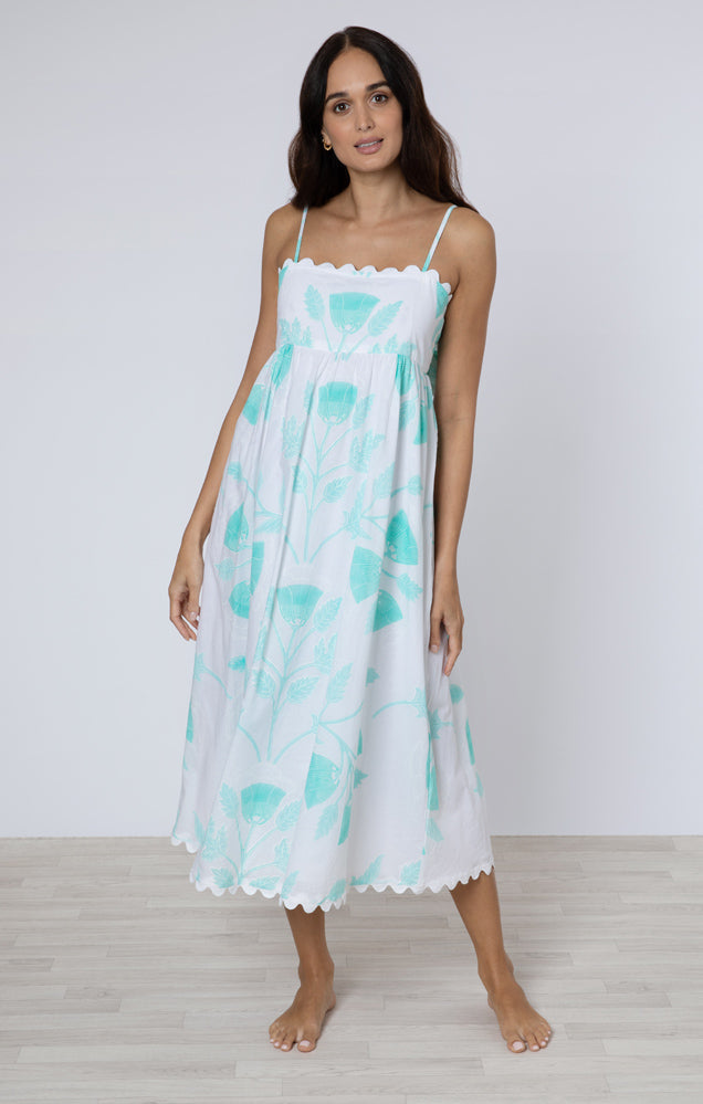 JULIET DUNN TIE BACK MIDI DRESS