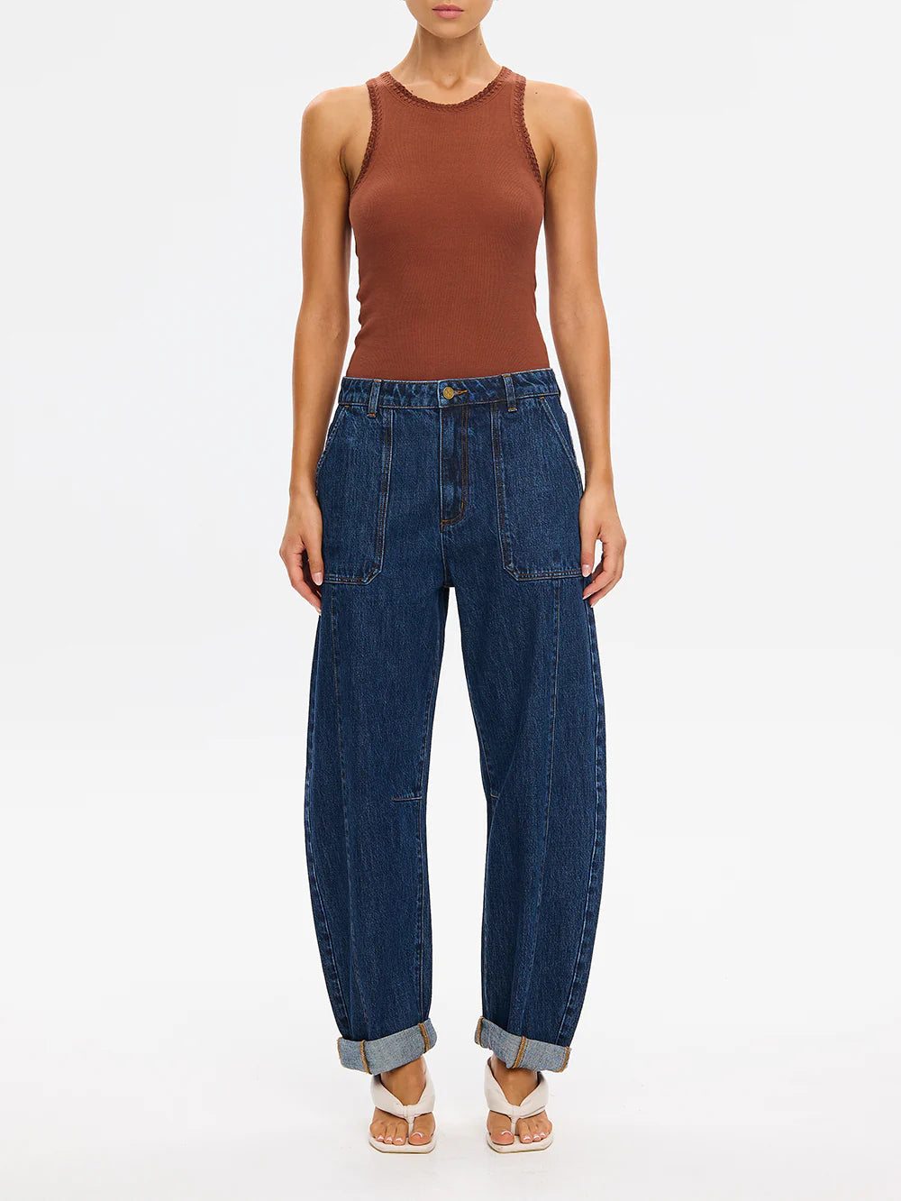 Jessica Barrel Jean Dark Stonewash