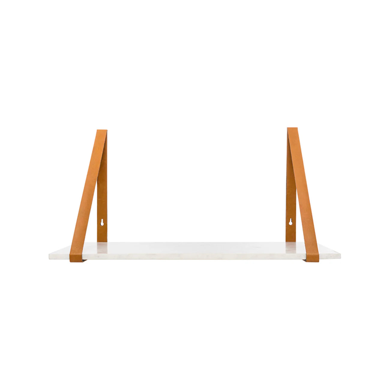 Ellery Marble Shelf Tan Large - White Marble & Tan