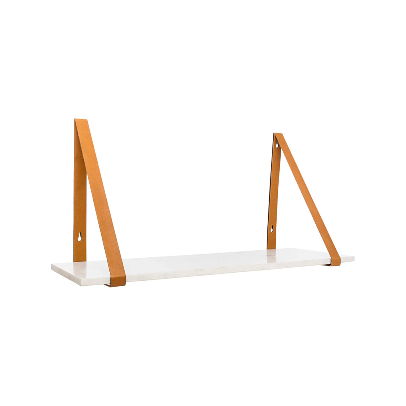 Ellery Marble Shelf Tan Large - White Marble & Tan