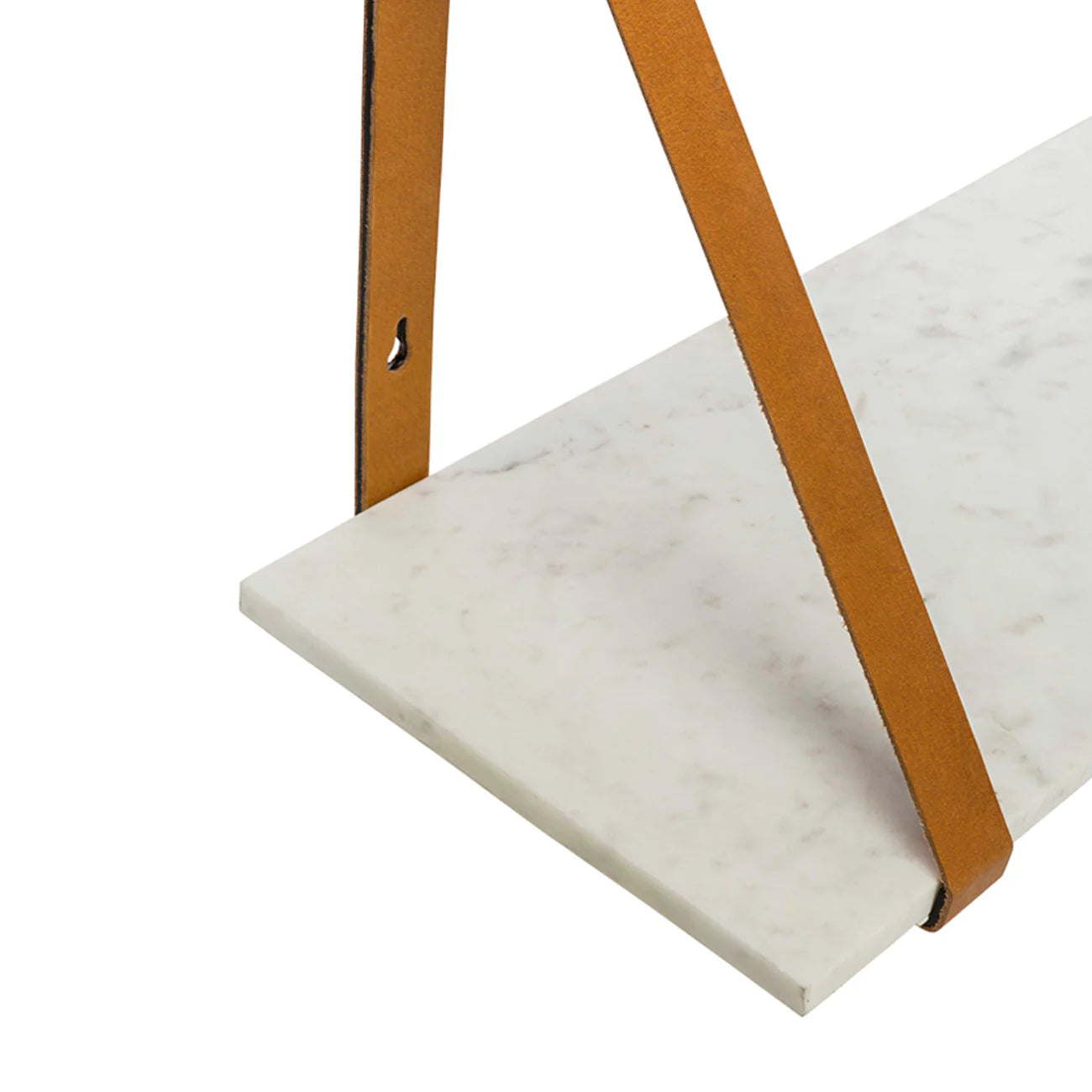 Ellery Marble Shelf Tan Large - White Marble & Tan