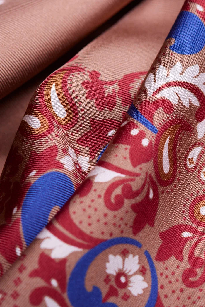 Small Scarf Bandana Flowers Camel