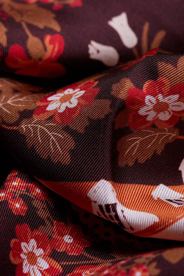 Small Scarf Retour de Foret Chocolate Silk
