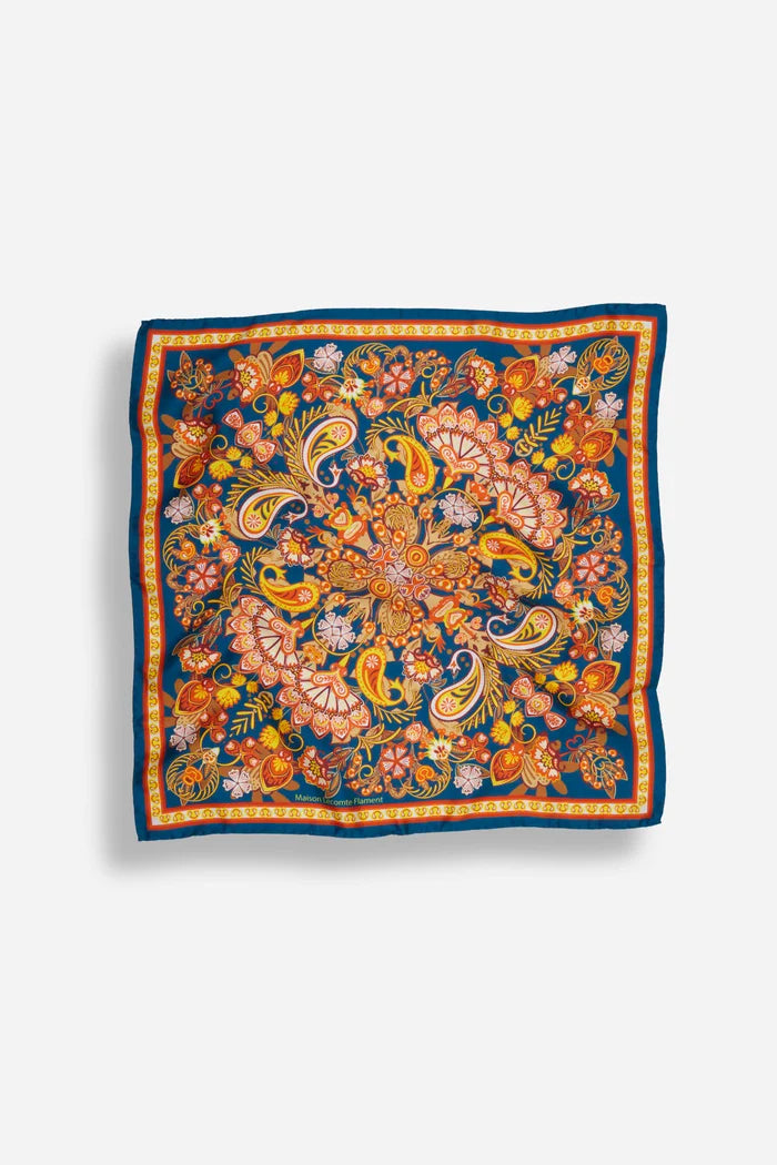 Small Scarf Volcanique Orange Silk