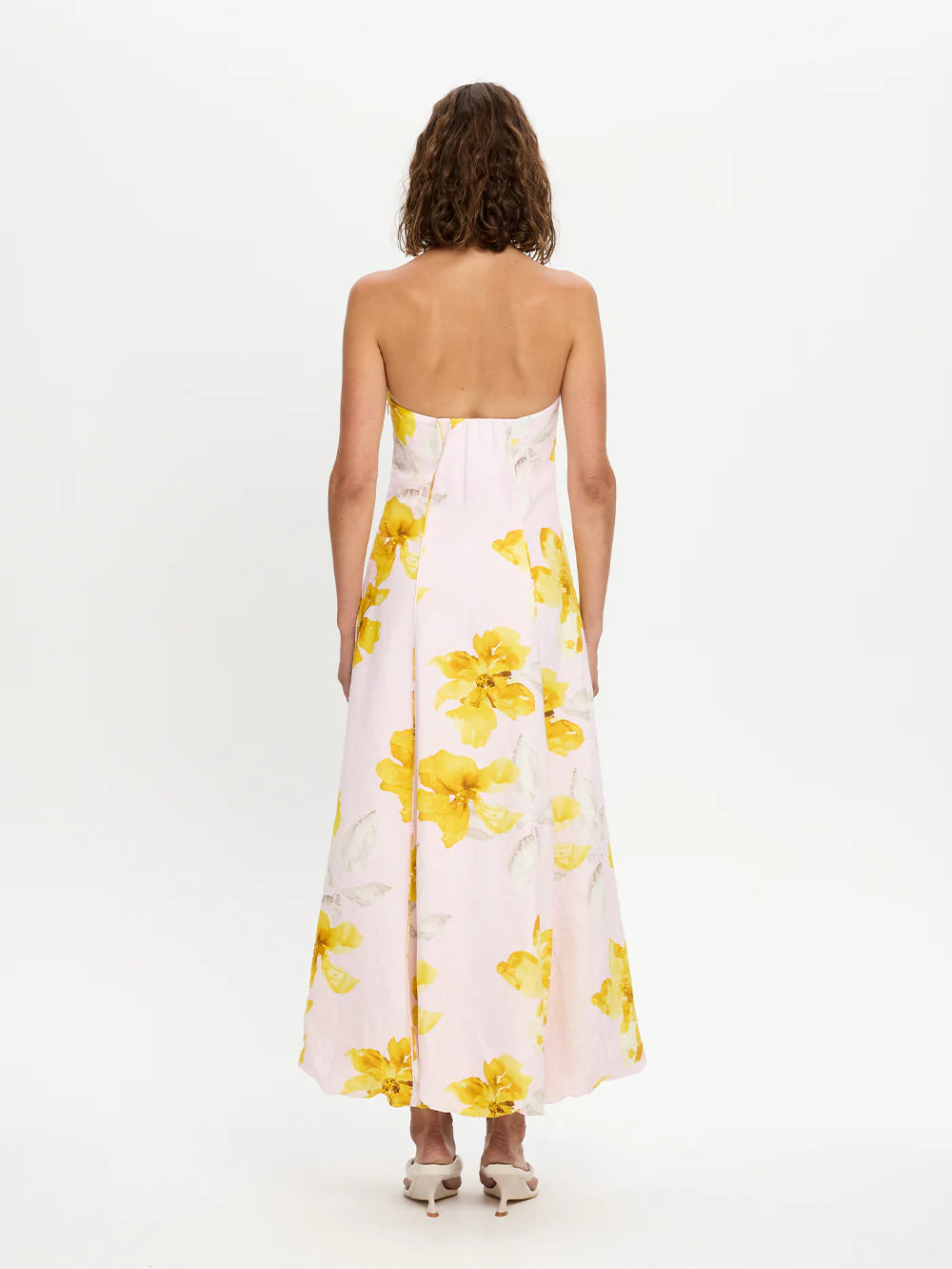 Francine Strapless Maxi Dress Pink Yellow