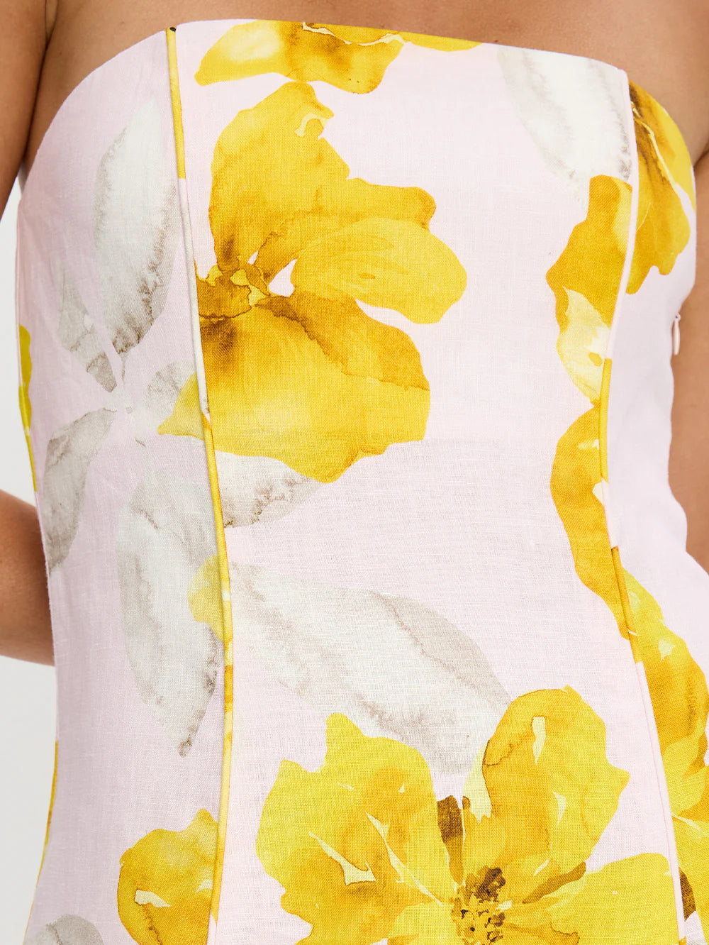 Francine Strapless Maxi Dress Pink Yellow