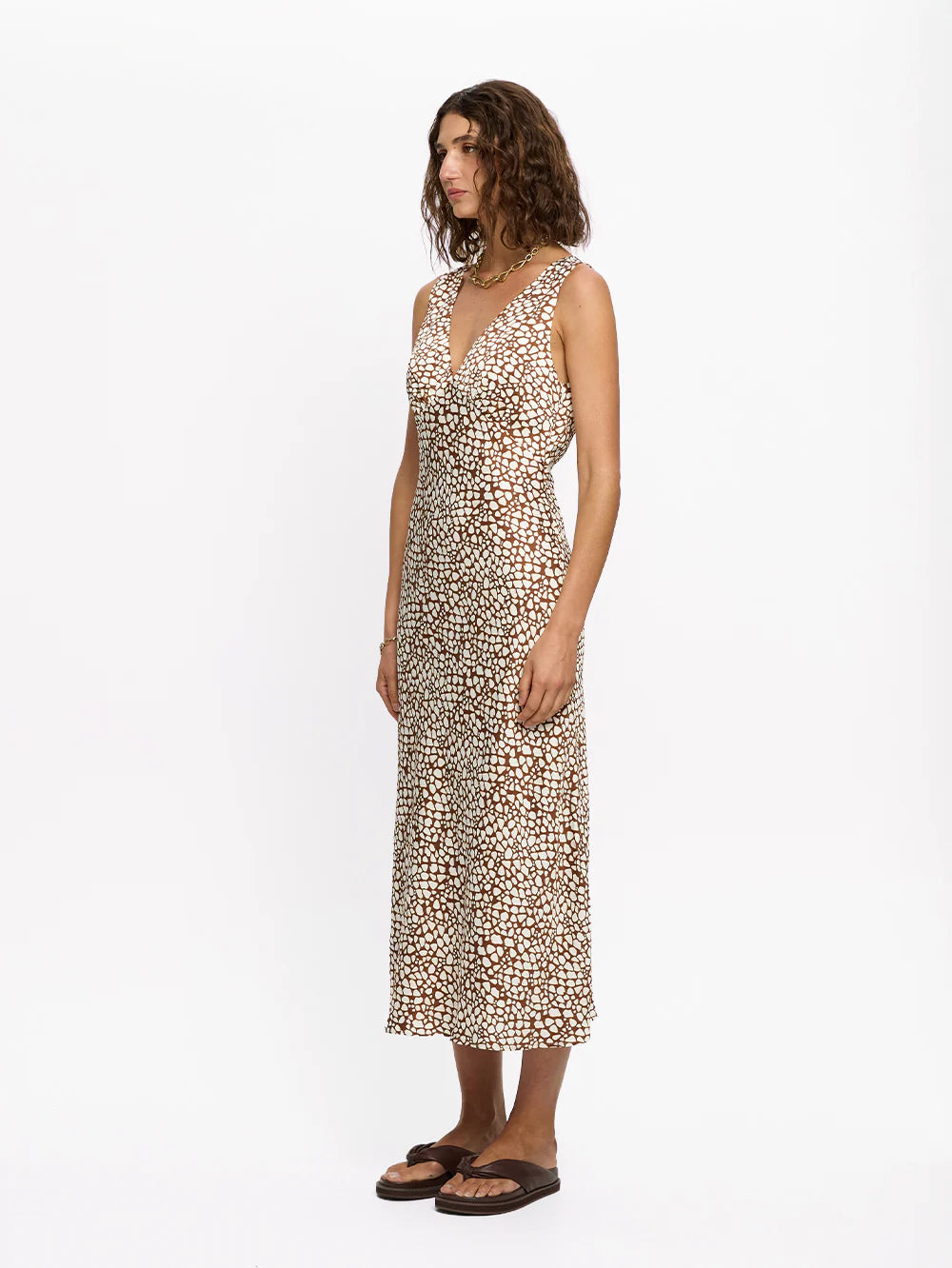 Solara Midi Dress Brown