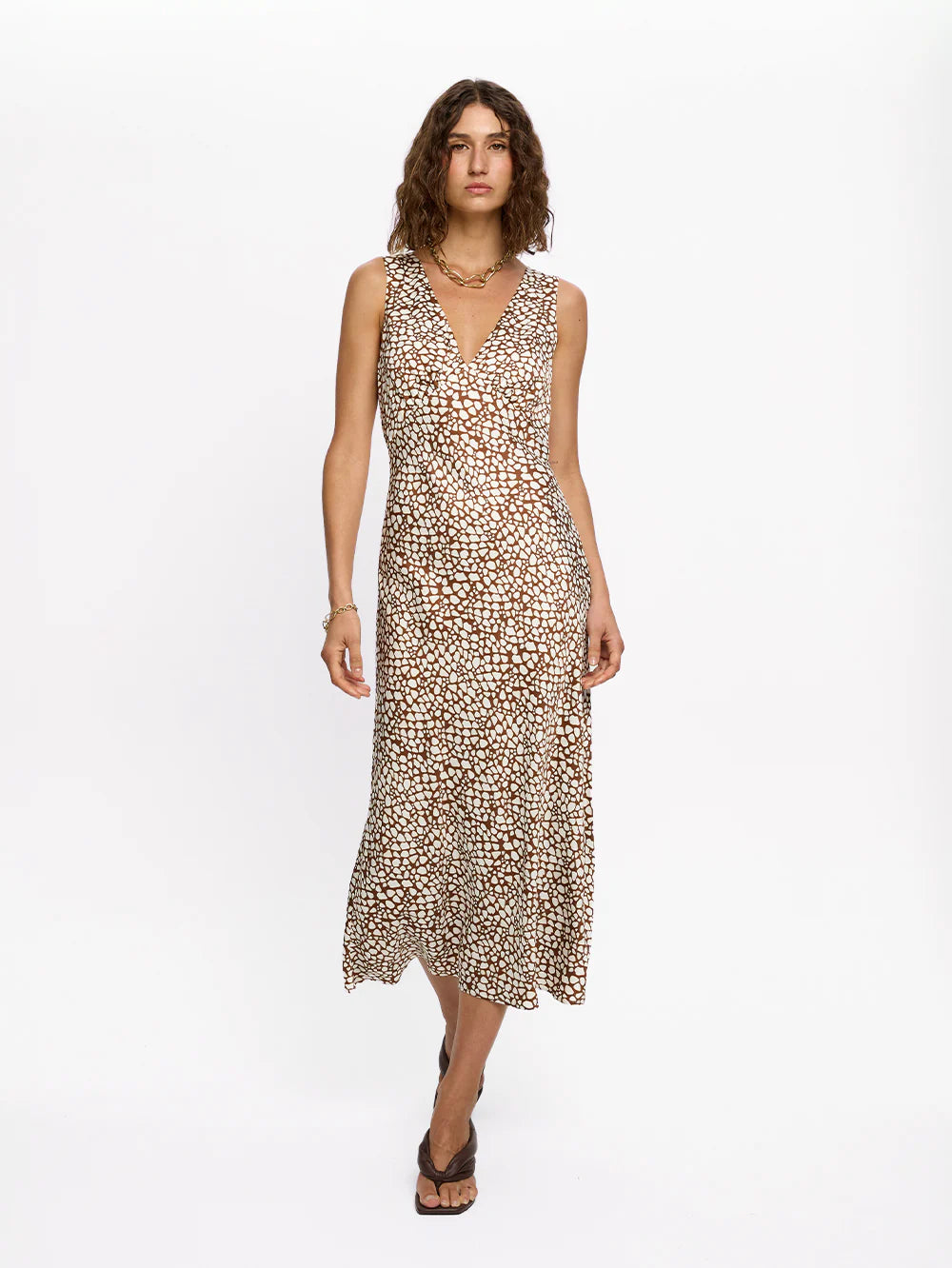 Solara Midi Dress Brown