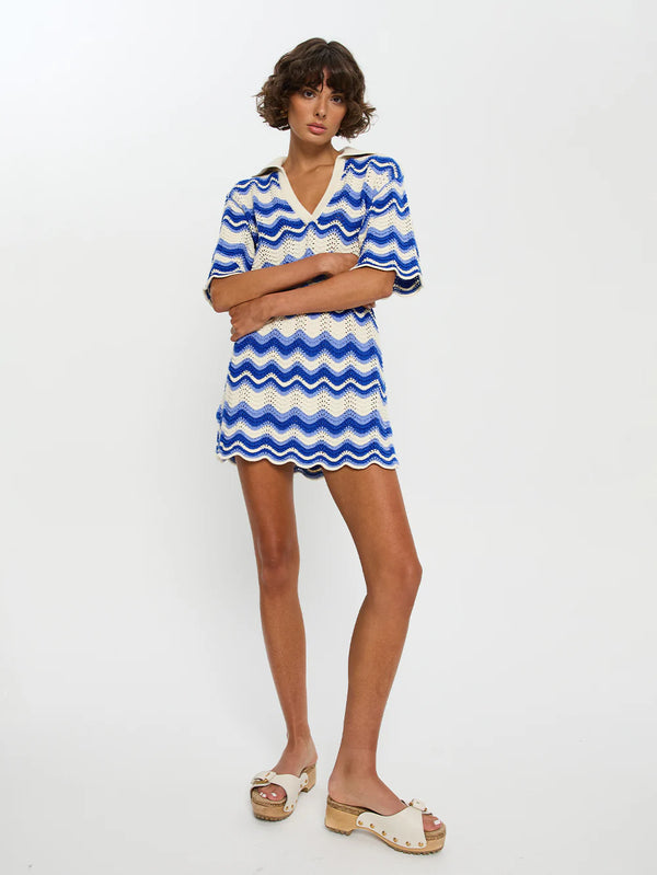 Leighton Mini Dress Blue Wave - Kivari