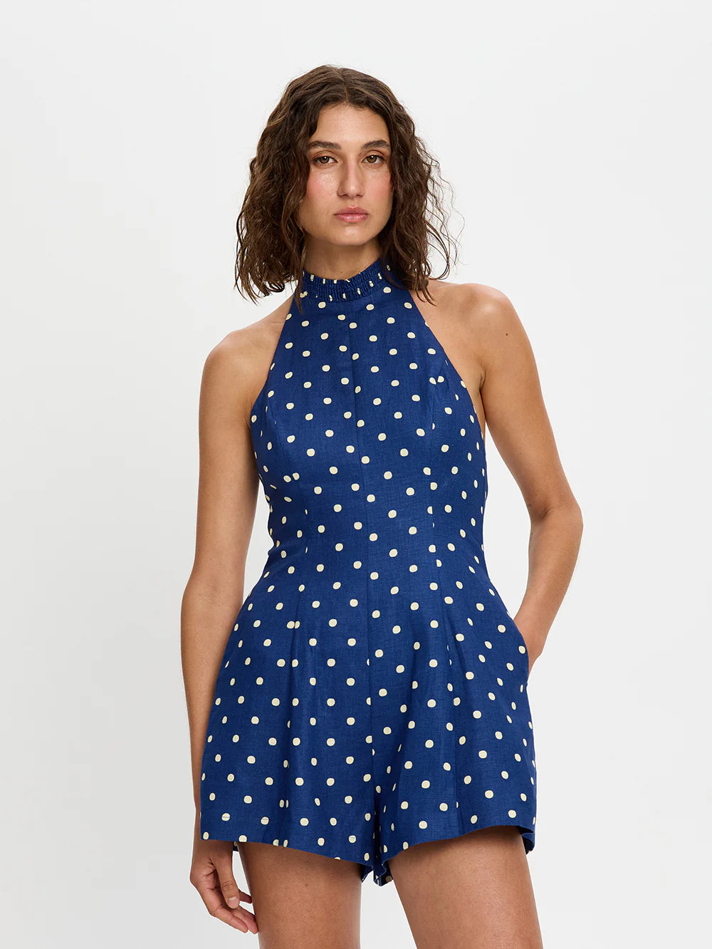 Lily Playsuit Navy Yellow