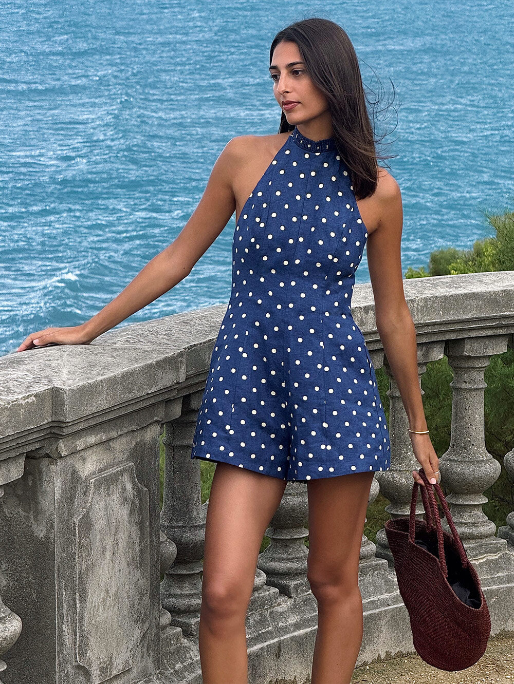 Lily Playsuit Navy Yellow