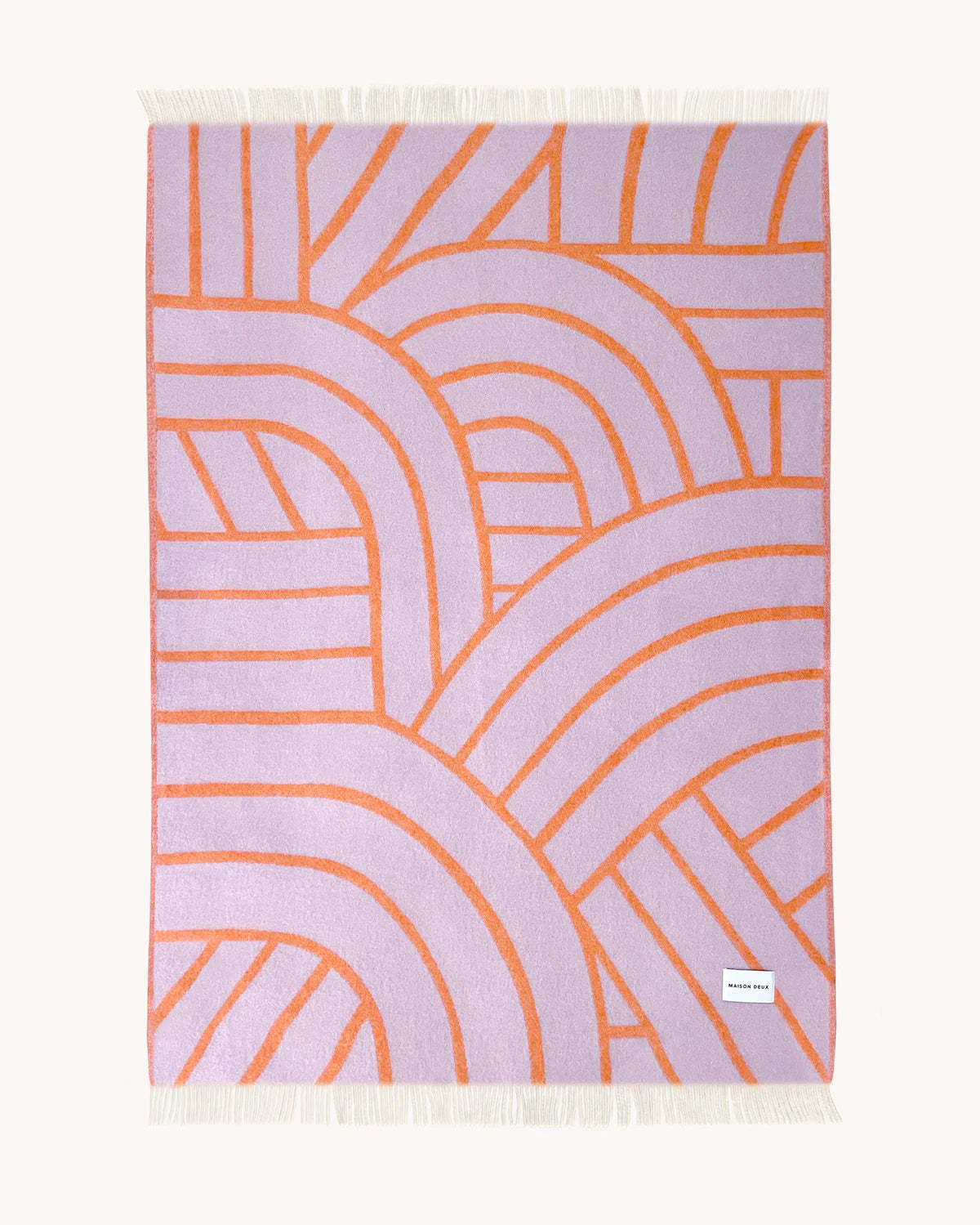 Lines Blanket Lilac Orange - Maison Deux