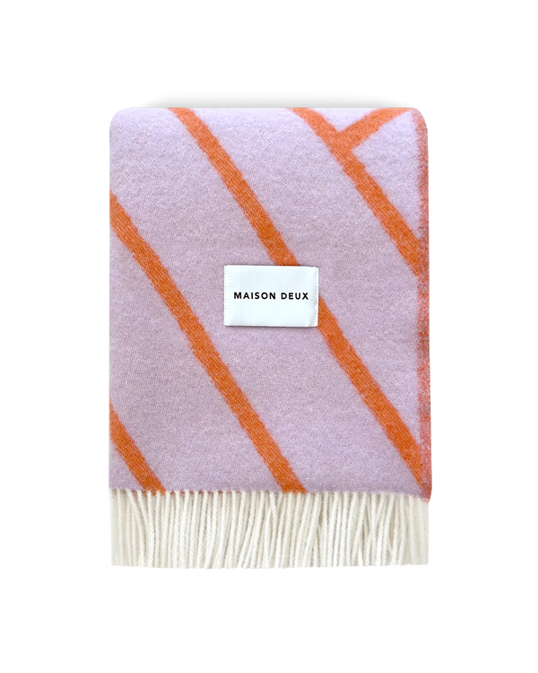 Lines Blanket Lilac Orange - Maison Deux