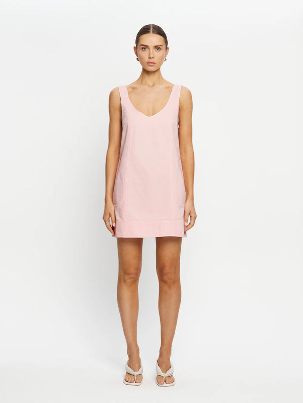 Ilaria Denim Mini Dress Soft Pink - Kivari