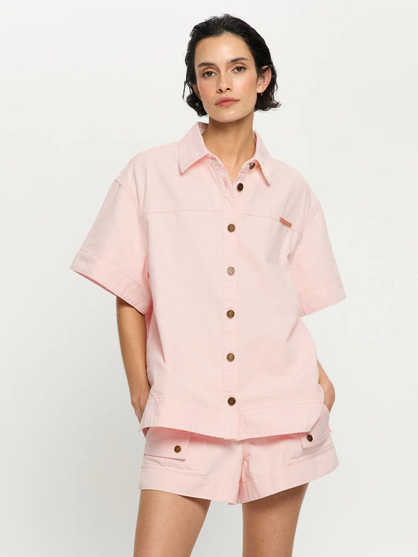 Marla Denim Shirt Soft Pink - Kivari