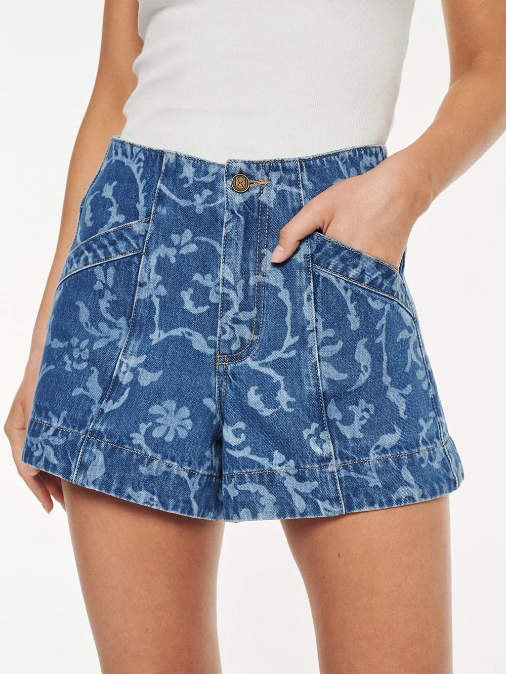 Laguna Printed Denim Short Elina