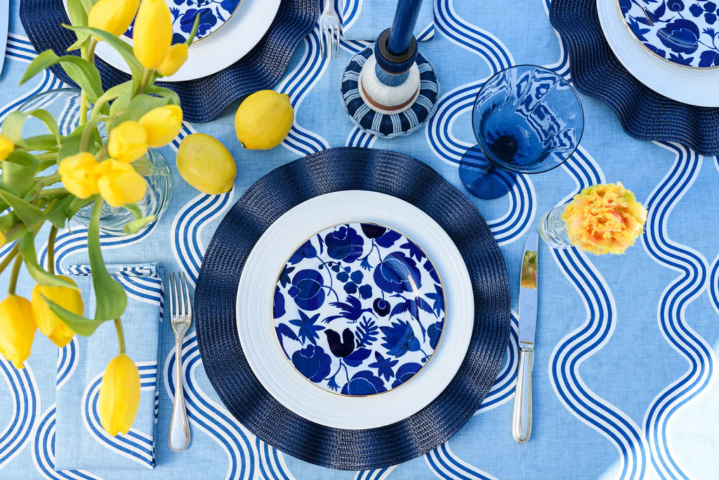 Tablecloth Spaghetti Blue + Navy - Aquadoor