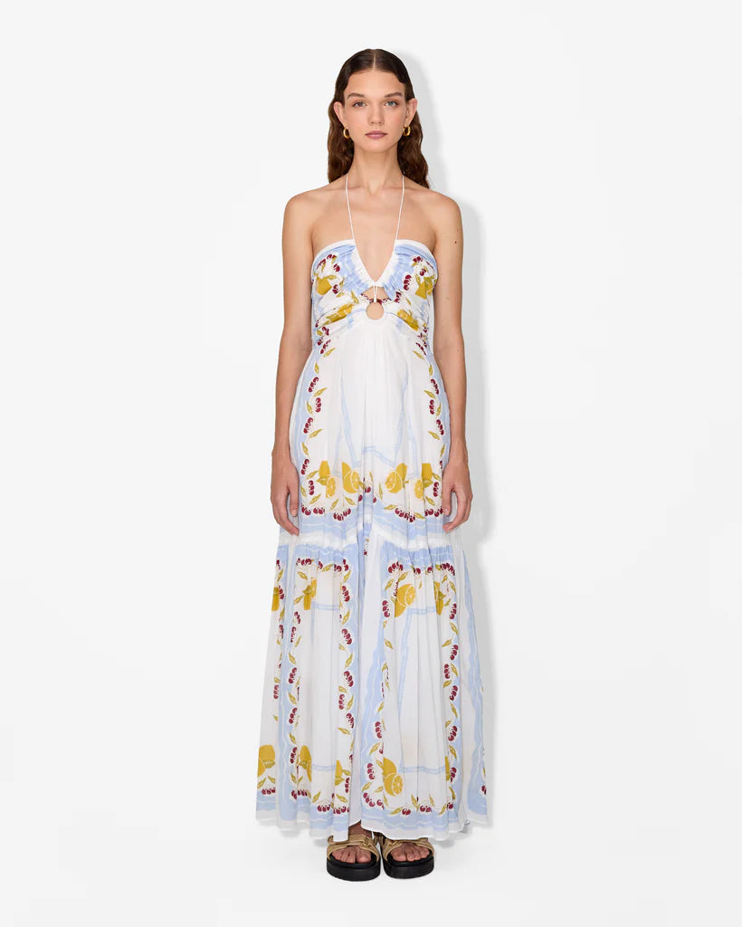 Cerise Maxi Dress Fruit Print - Magali Pascal