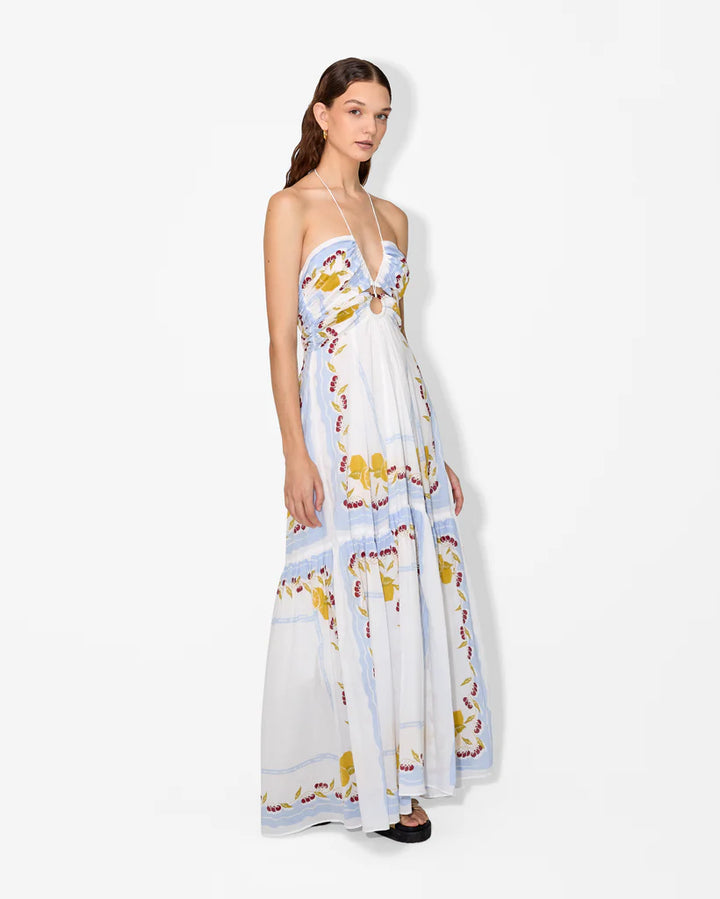Strapless Dress Fruit Print Maxi Dress CERISE MAXI DRESS Magali Pascal Strapless Dress Fruit Print Maxi Dress CERISE MAXI DRESS Magali Pascal