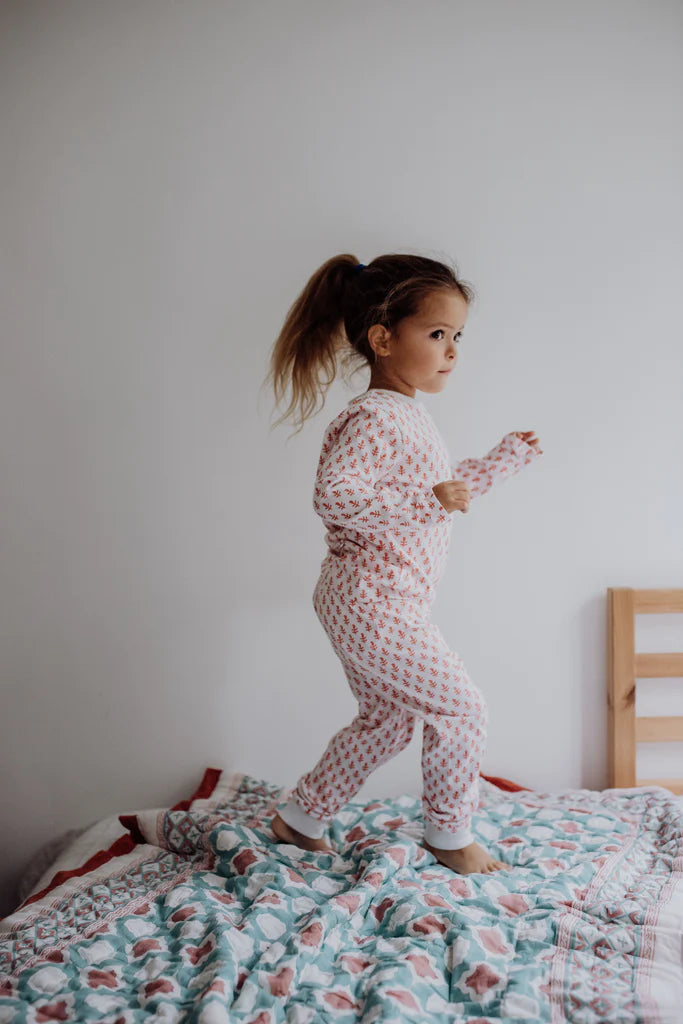 Toddler & Big Kid Cotton Knit PJ Set (Pink City) - Malabar Baby