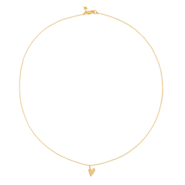 Medium Heart Necklace Gold Plated Plain - Betty Bogaers