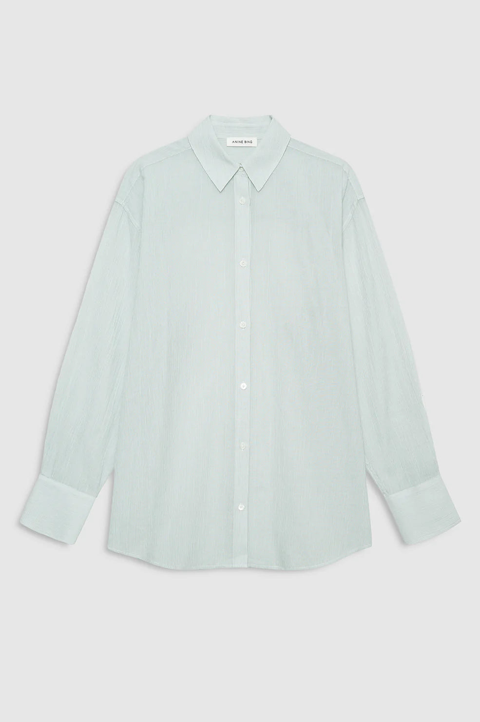 Plaza Shirt - Green and White Mini Stripe