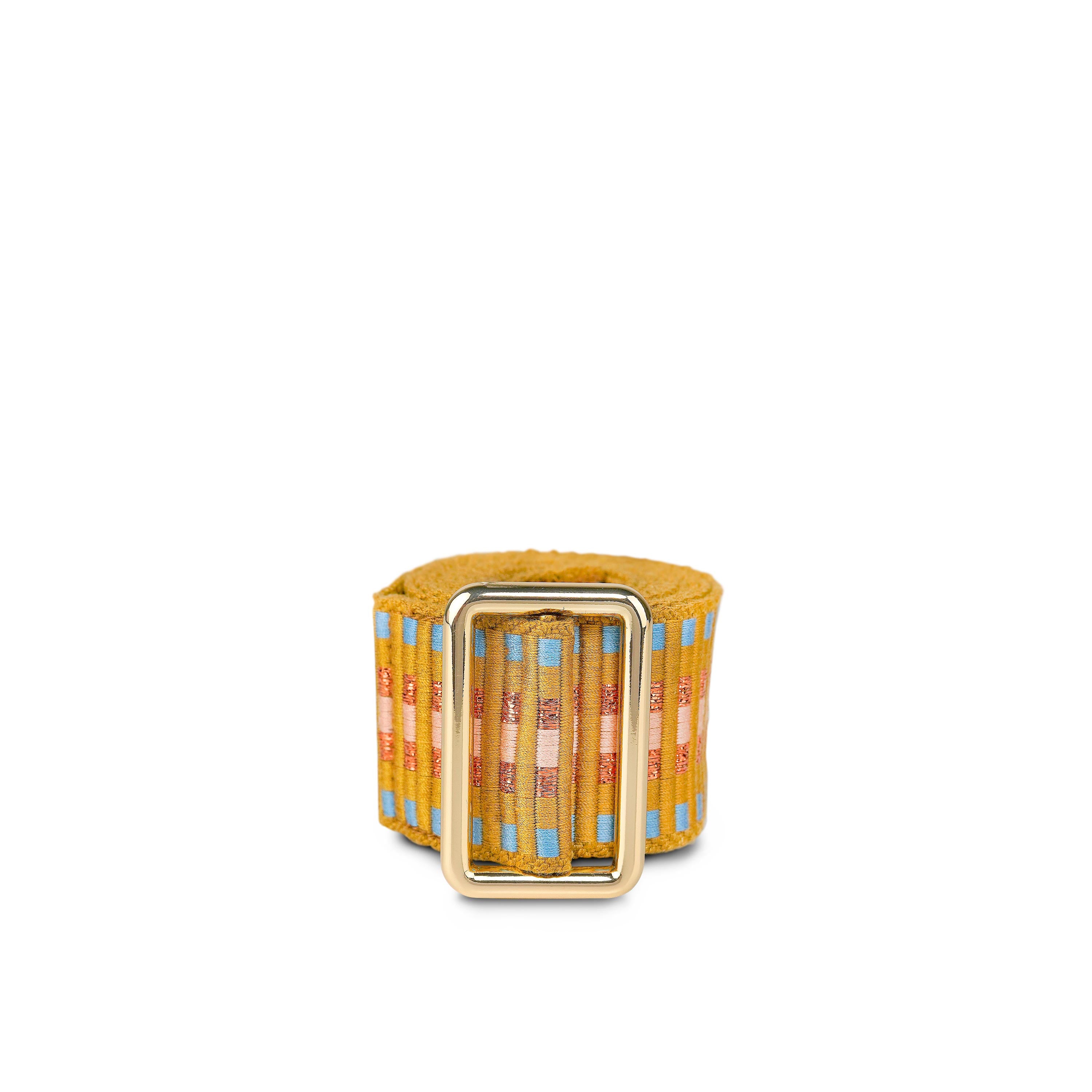 Sunda 4cm Jacquard Belt Copper Stripe