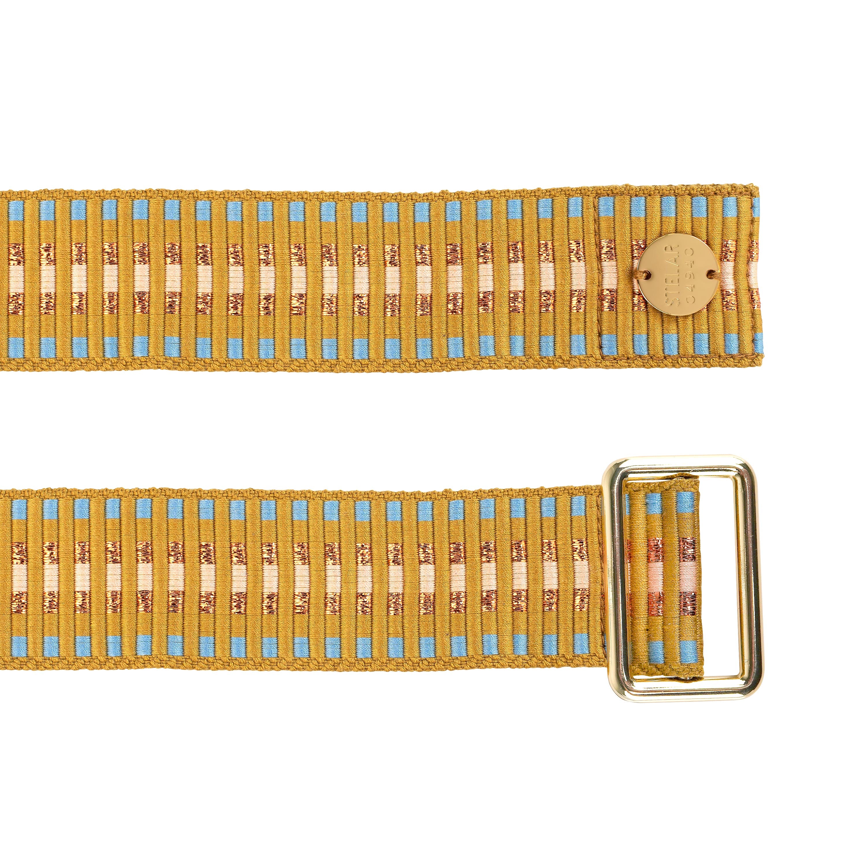 Sunda 4cm Jacquard Belt Copper Stripe