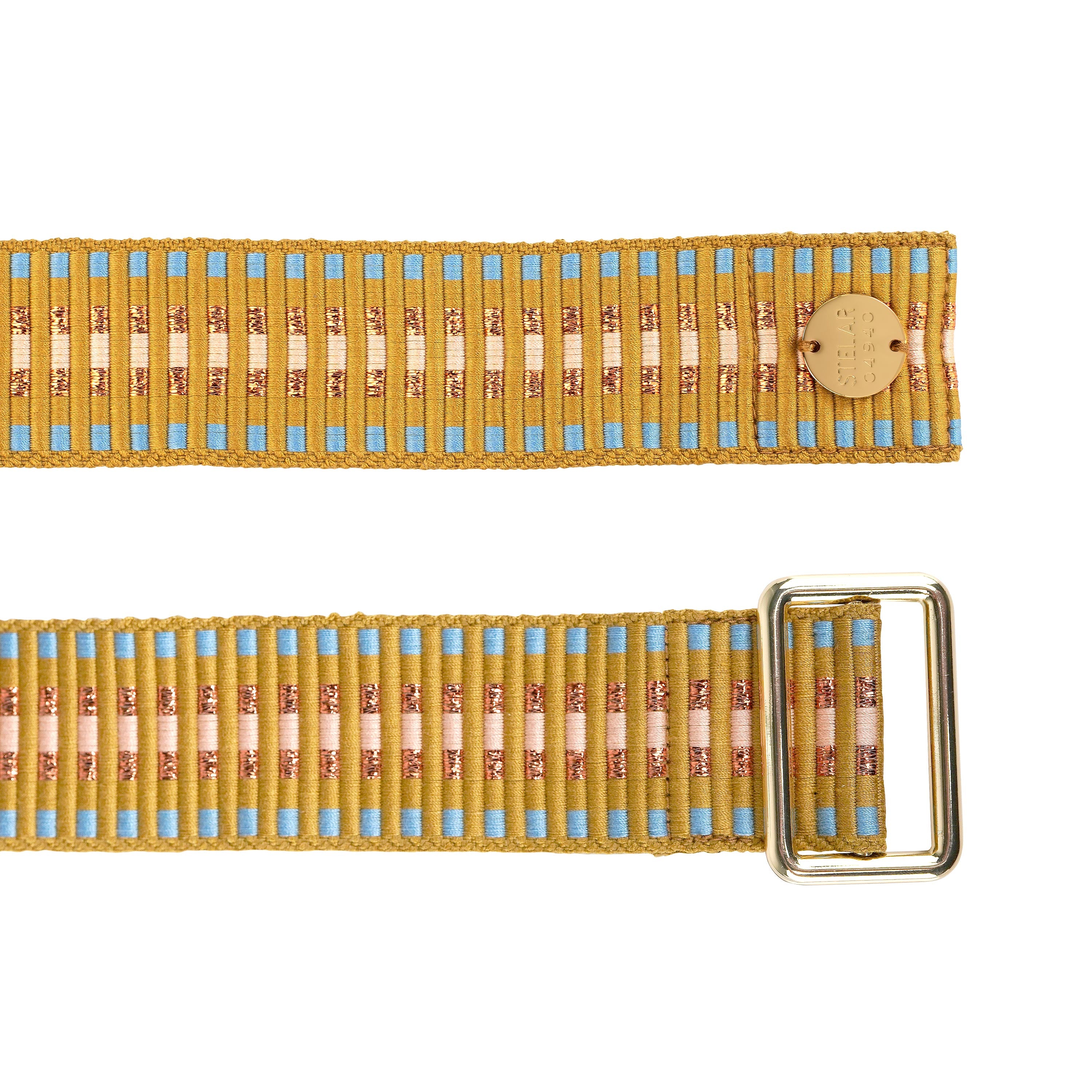 Sunda 4cm Jacquard Belt Copper Stripe