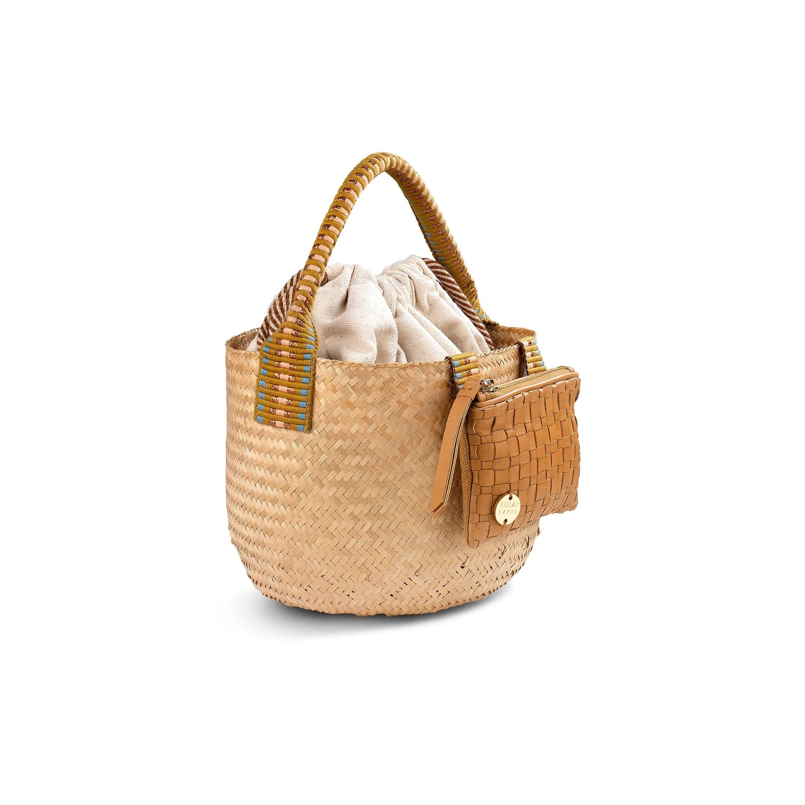 Libur Handheld Bucket Bag Copper Stripe