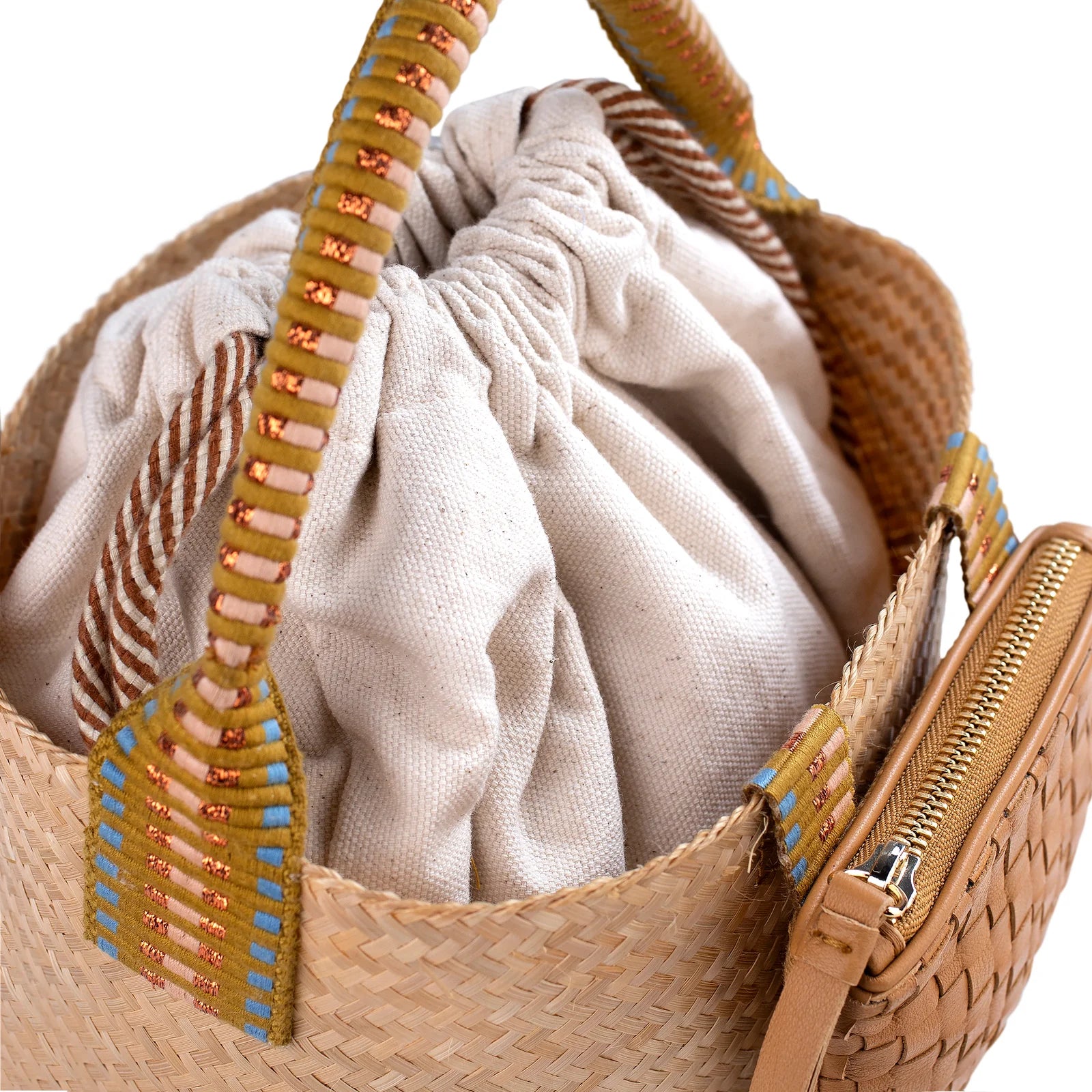 Libur Handheld Bucket Bag Copper Stripe