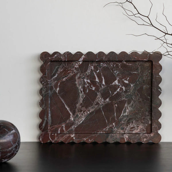 Palazzo Scalloped Tray Rosso Levanto