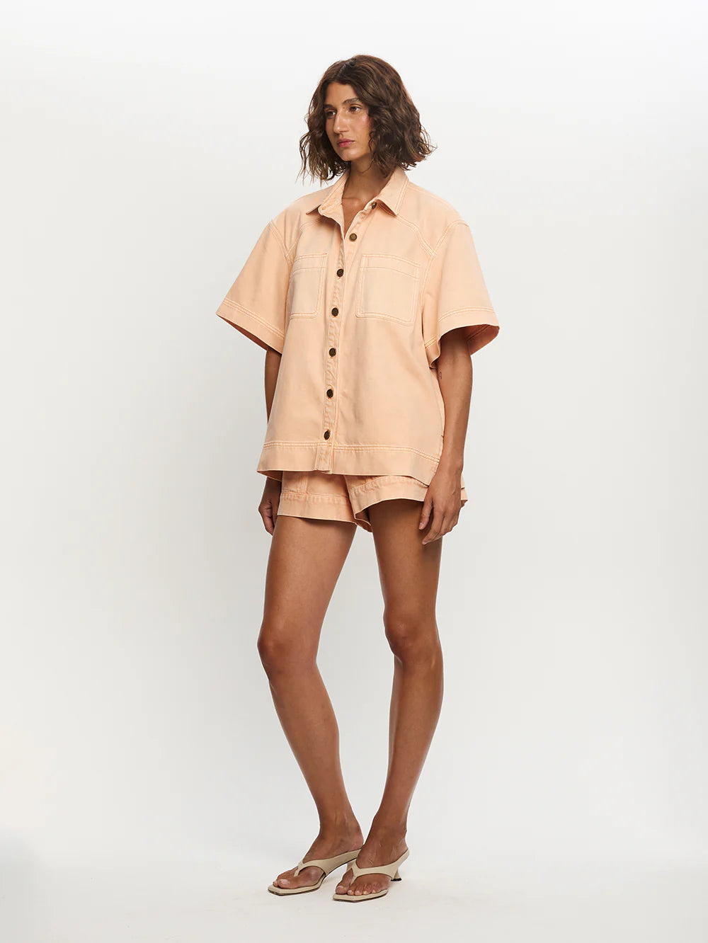 Paloma Denim Shirt Peach