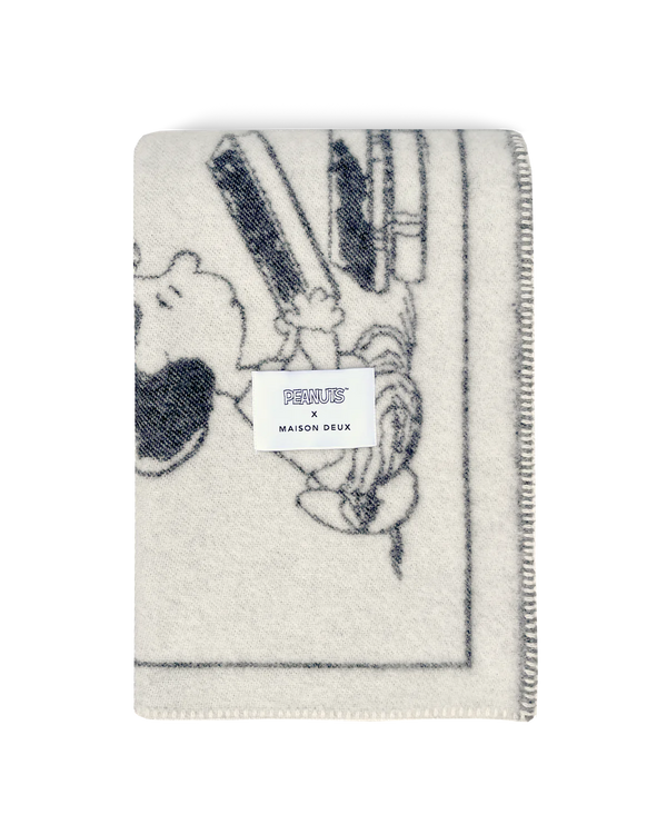 Peanuts Blanket Comic ZZZ White Black - Maison Deux