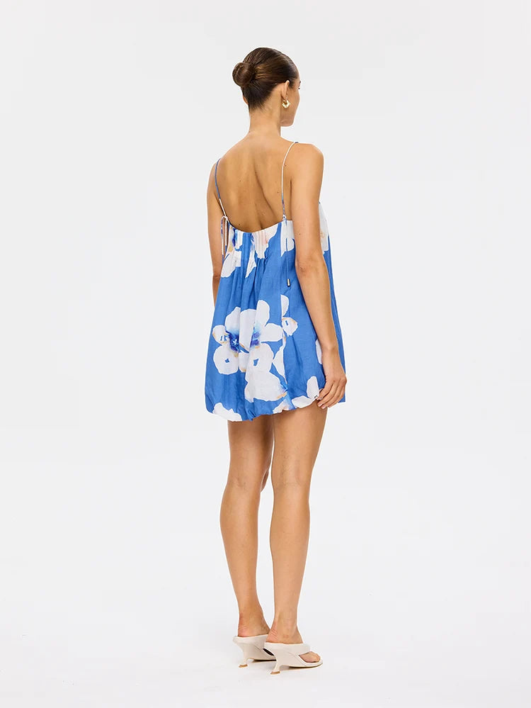 Rowena Bubble Mini Dress Blue