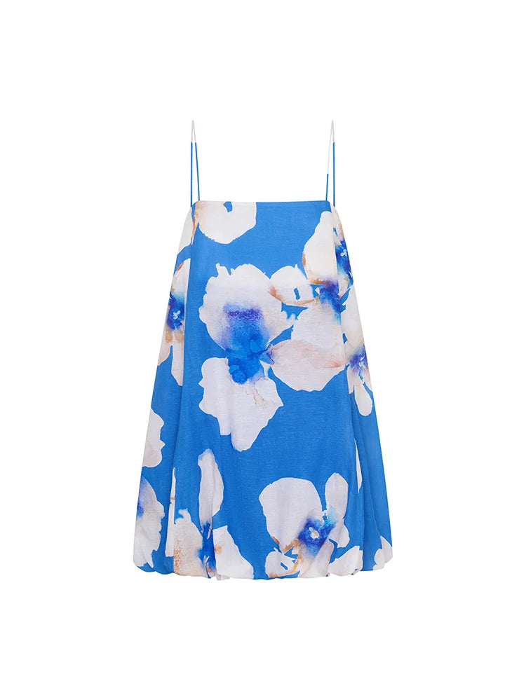 Rowena Bubble Mini Dress Blue