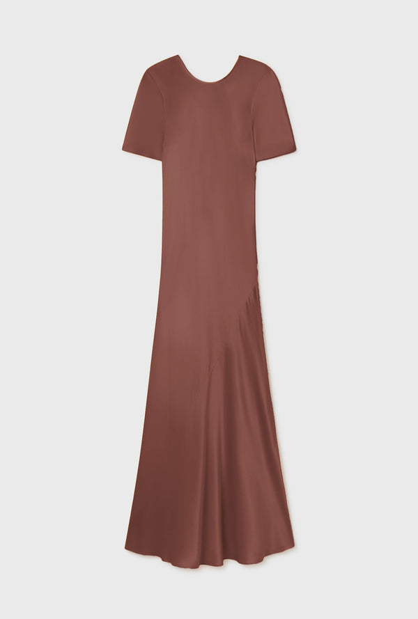 Short Sleeve Bias Dress Root - Silk Laundry