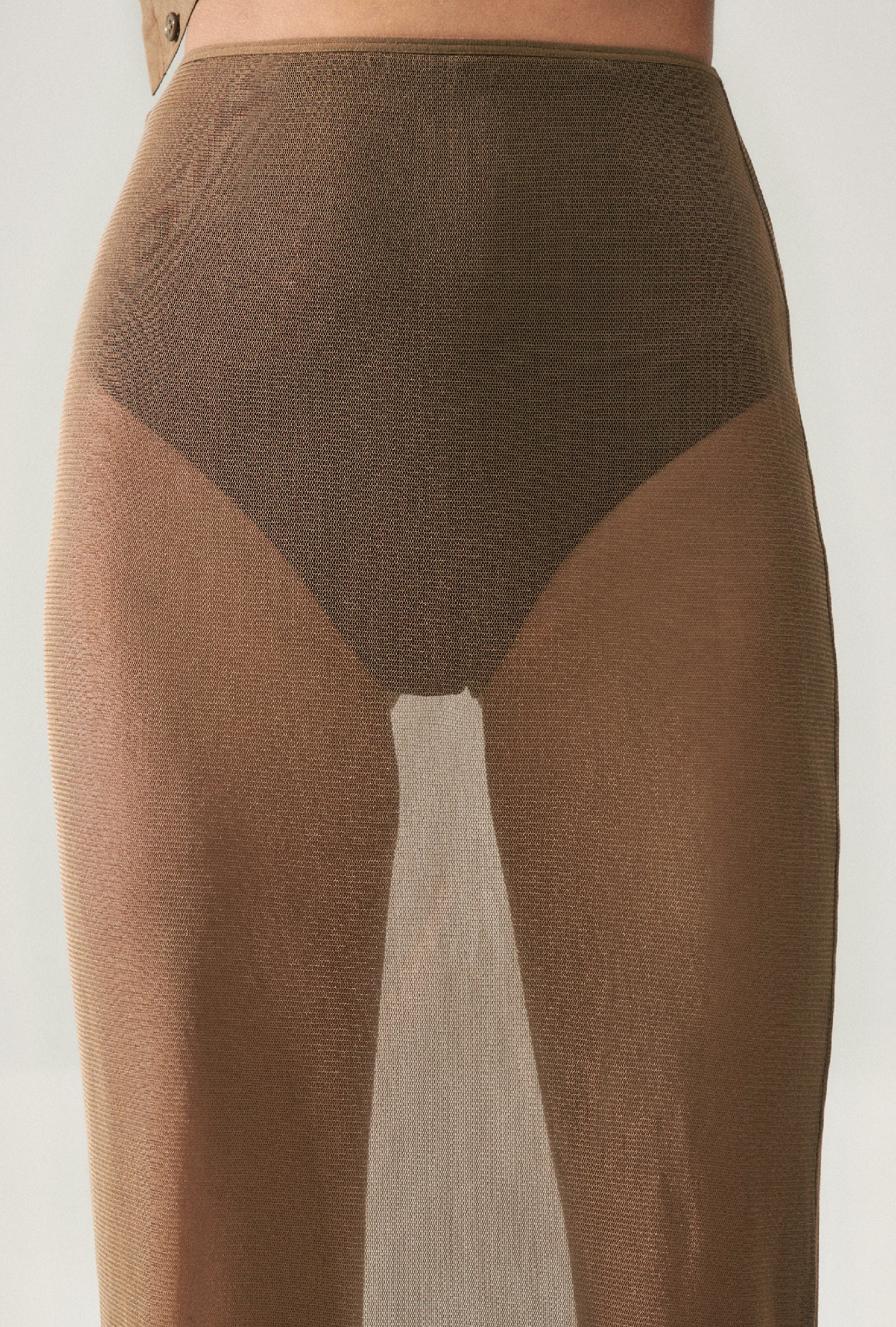 Crochet Straight Skirt Dark Earth