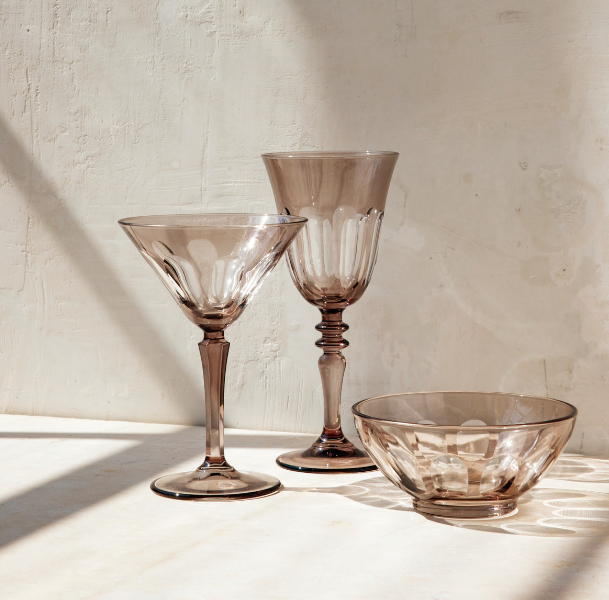 RIALTO GLASS WINE SMOKE SET/2