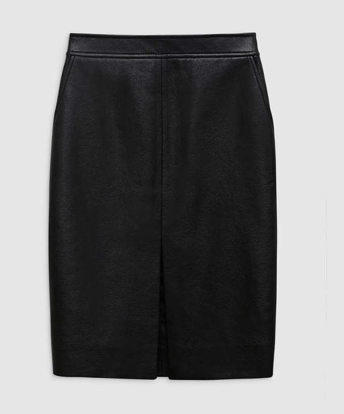 Tyra Skirt Black Recycled Leather