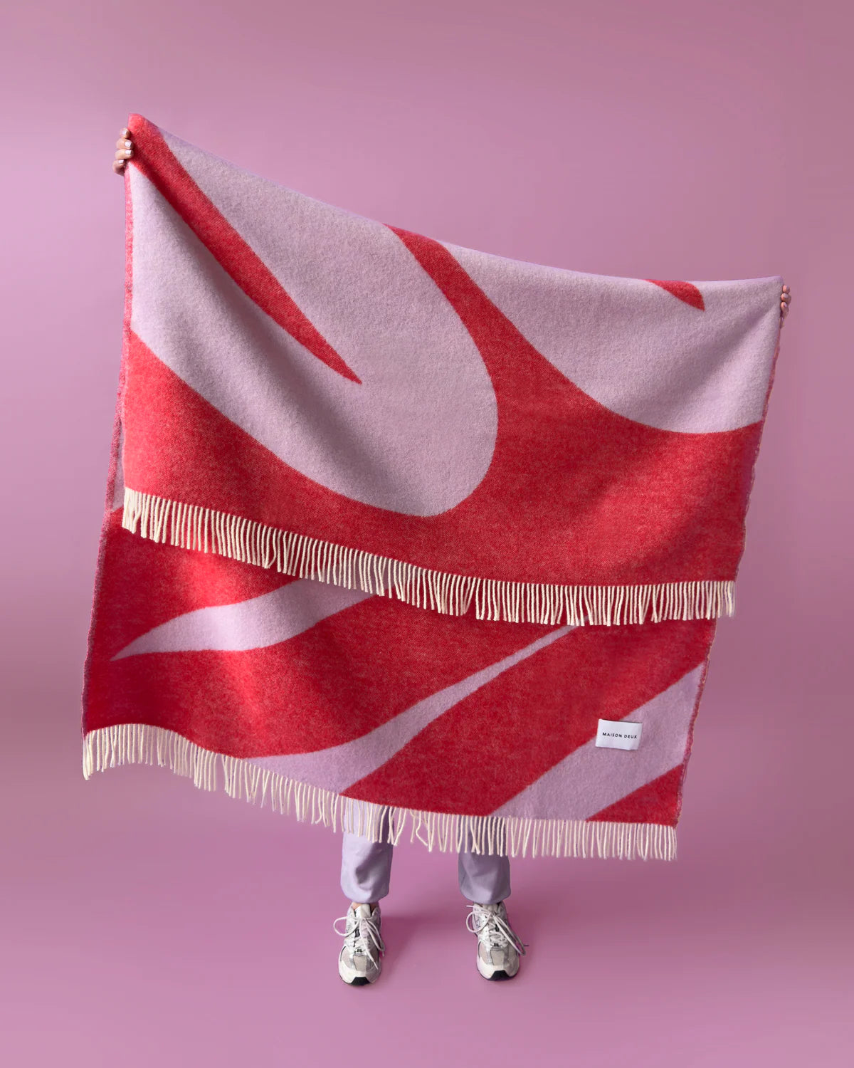 Swirl Blanket Lilac Scarlet - Maison Deux