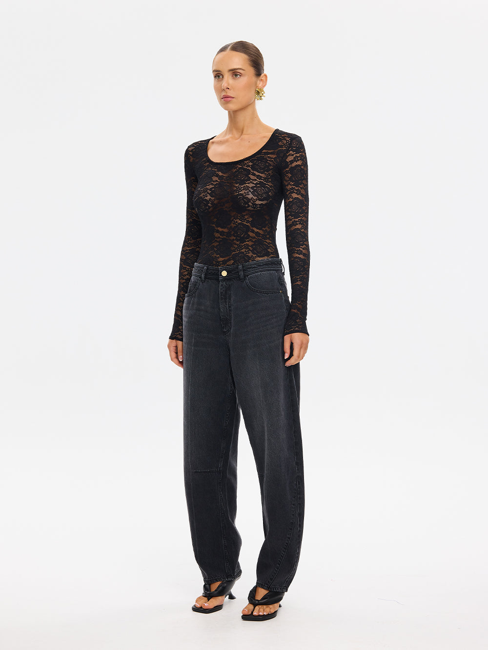 Bonnie Lace Bodysuit Black