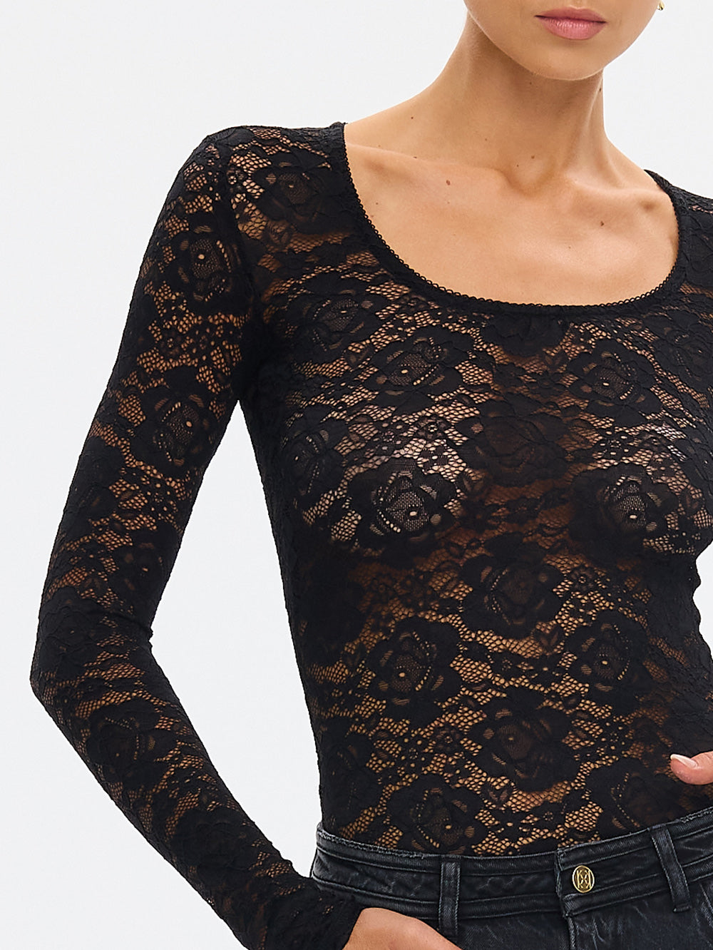 Bonnie Lace Bodysuit Black